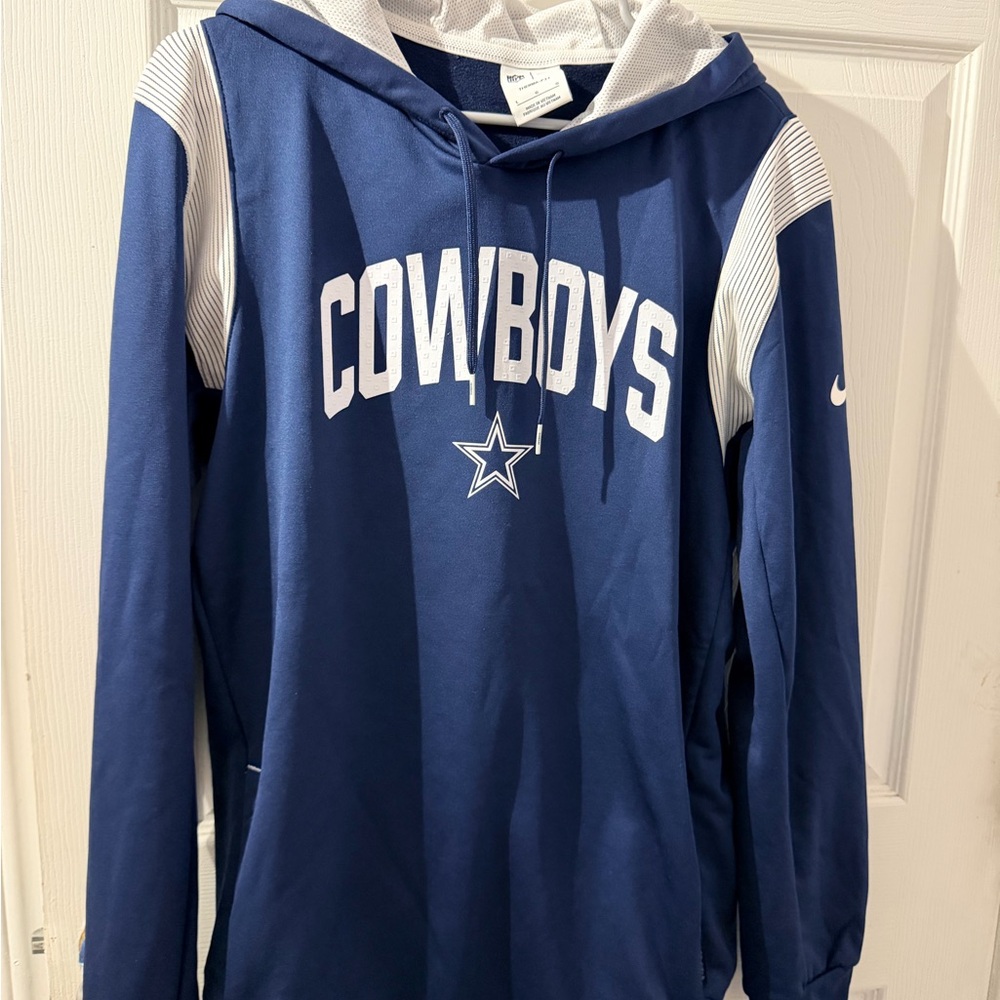 Nike Blue and White Cowboys Hoodie